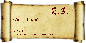 Rácz Brúnó névjegykártya